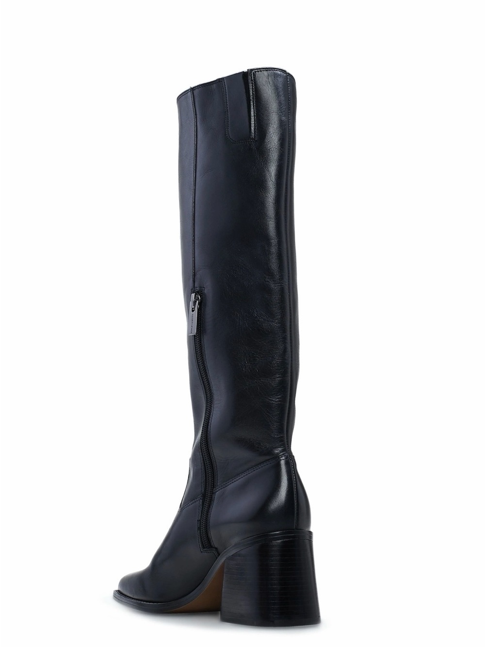 Vince Camuto Sangeti Extra Wide Black Knee-High Leather Block-Heel Boots